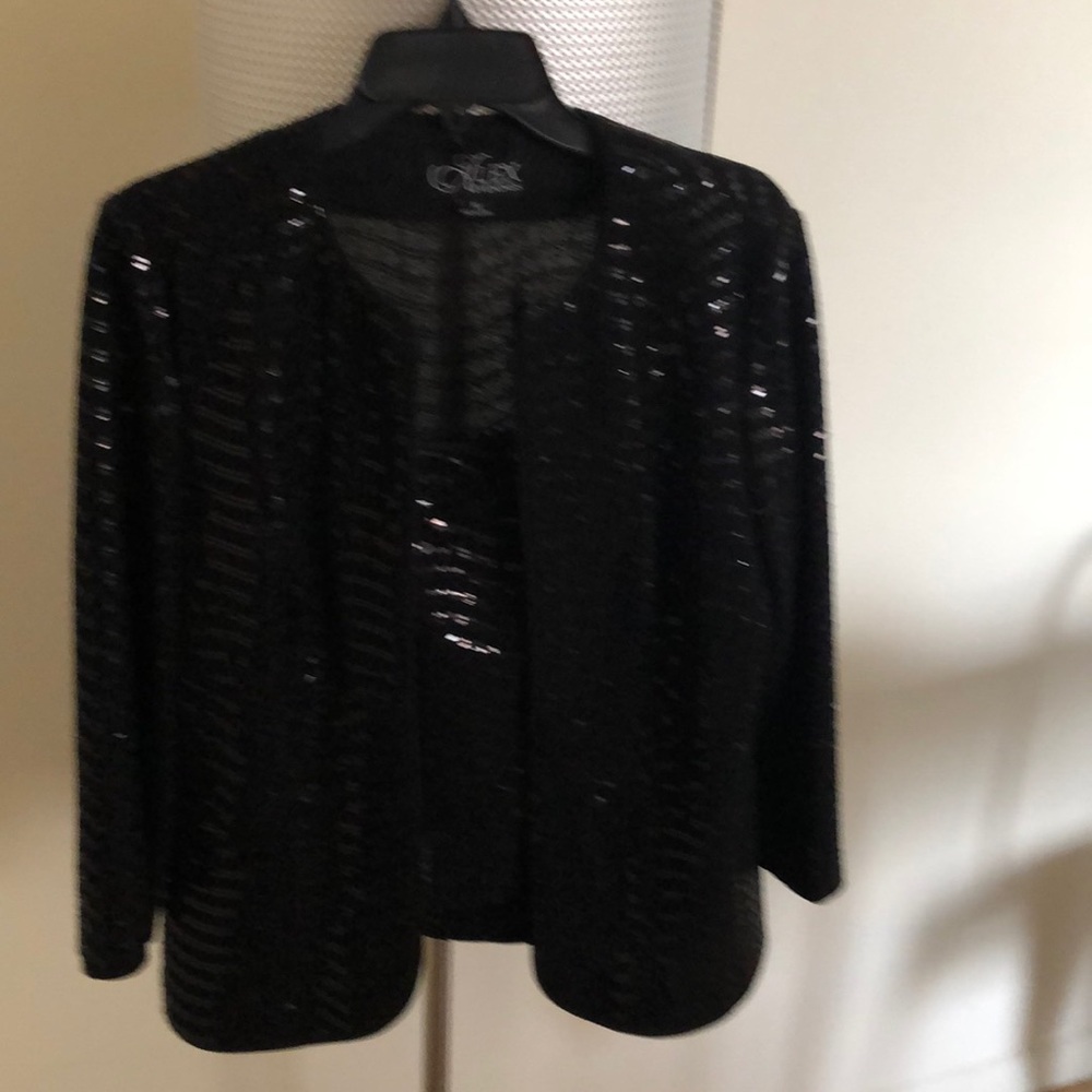 Evening zippered sparkling twin set